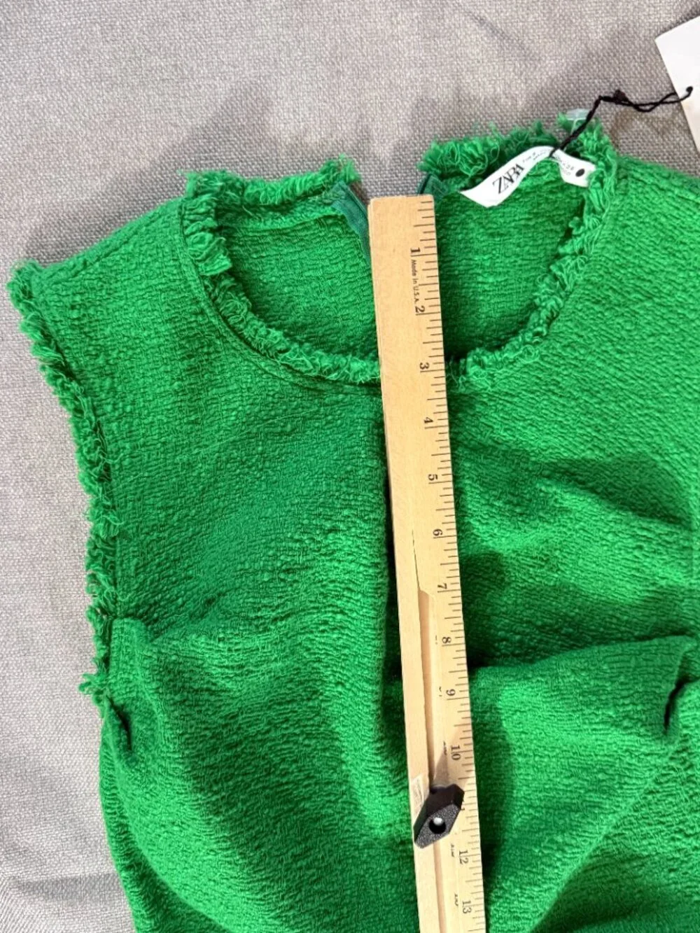 Zara Size Small Green Fitted Dress Two Side Slits (runs small) - Picture 3 of 13